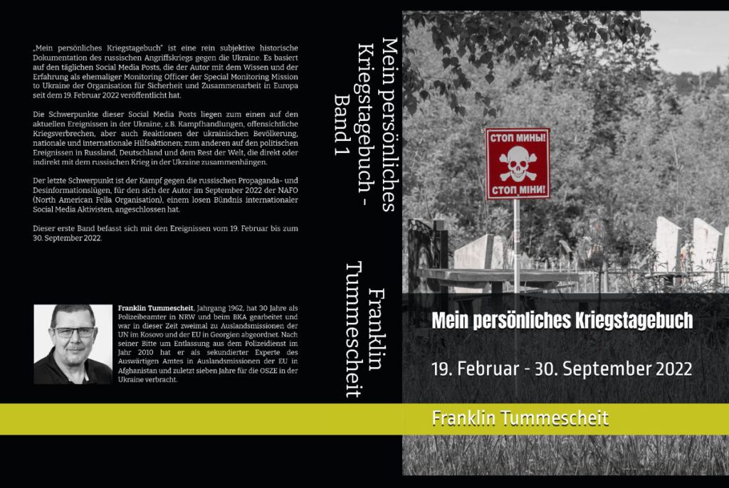 Das Cover meines Buches "Mein persönliches Kriegstagebuch - Band 1"